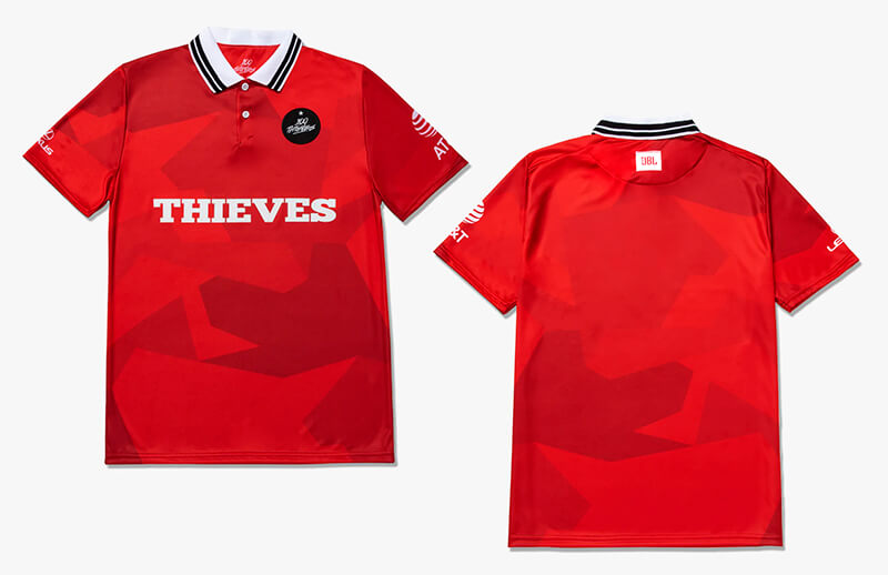 100 Thieves 2023 Official Primary Jersey back and front © 100T Shop