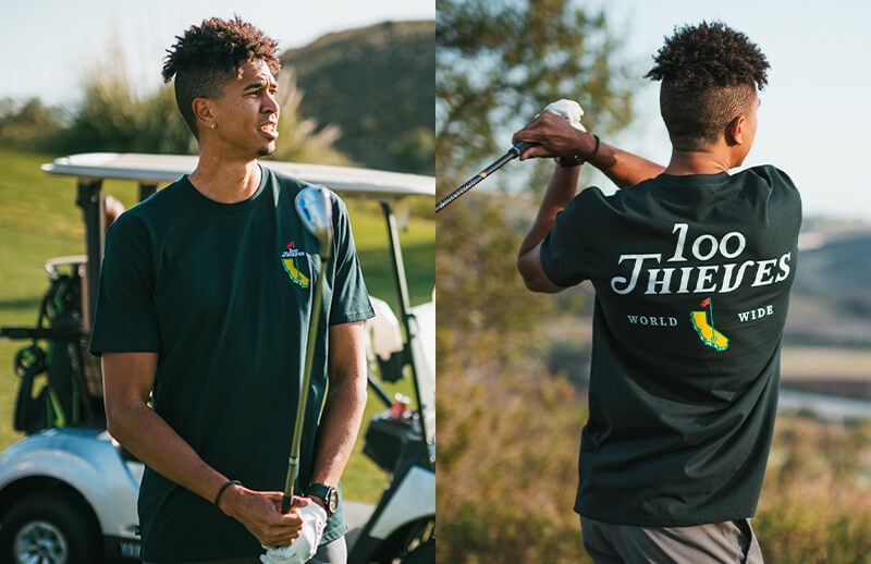 100 Thieves Country Club Worldwide green T-shirt © 100 Thieves shop