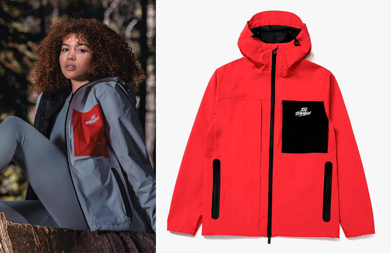 100T Fall-Winter 2022 Red and Gray Tech Jacket © 100 Thieves shop