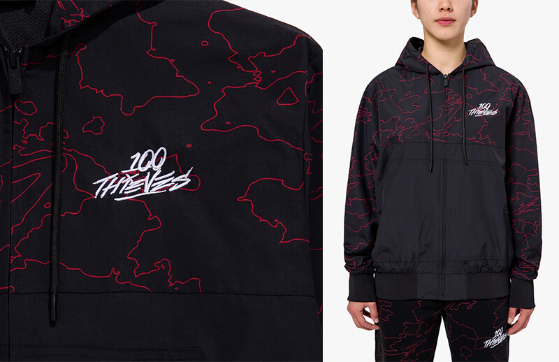 100T Foundations Spring Summer 2022 Black Geoprint Windbreaker © 100 Thieves shop