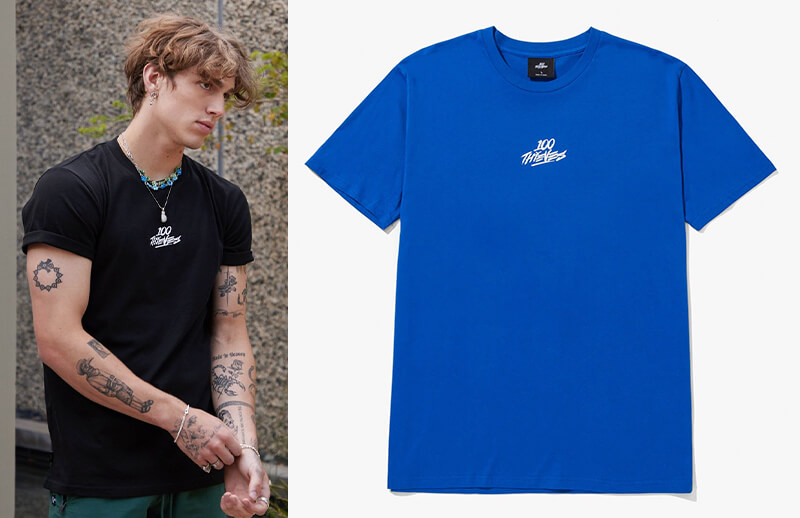 100T Foundations Spring Summer 2022 Black and Blue T-shirts © 100 Thieves shop