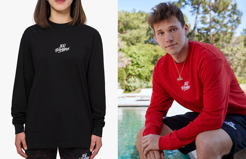 100T Foundations Spring Summer 2022 long sleeve T-shirts © 100 Thieves shop