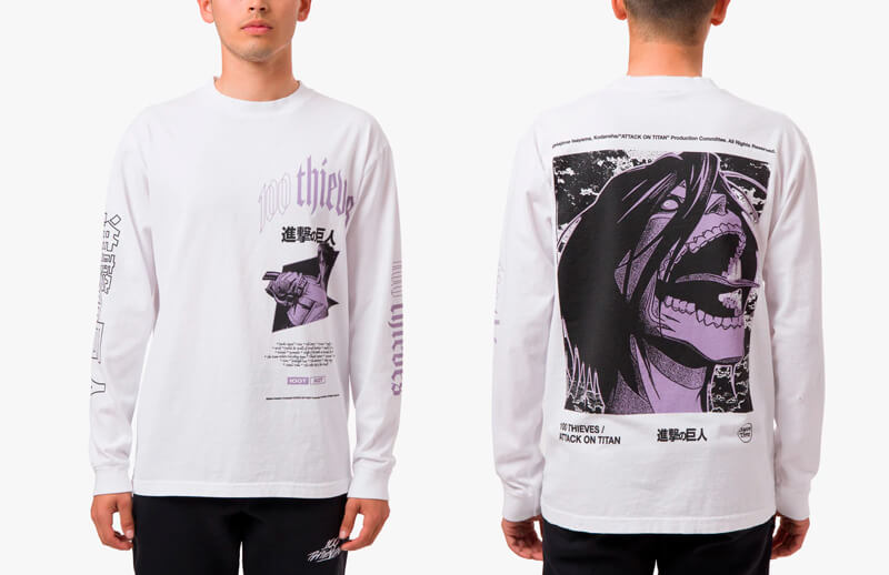 100T x Attack on Titan Long Sleeve T-Shirt © 100 Thieves shop