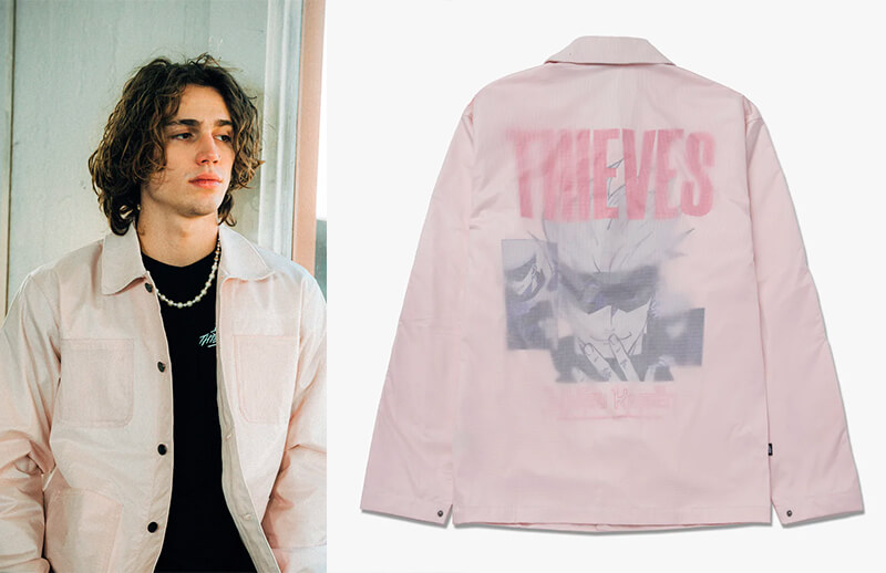 100T x Jujutsu Kaisen Chore pink Coat © 100 Thieves shop