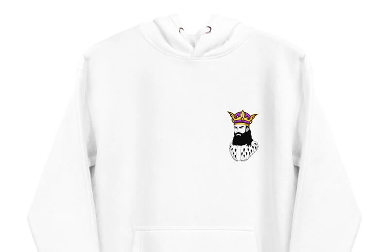 BuiltByGamers KingJay King white Hoodie © BuiltByGamers shop