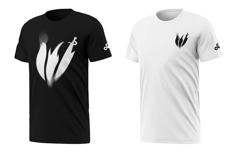 Cloud9 x IWillDominate black and white T-shirts © Cloud9 store