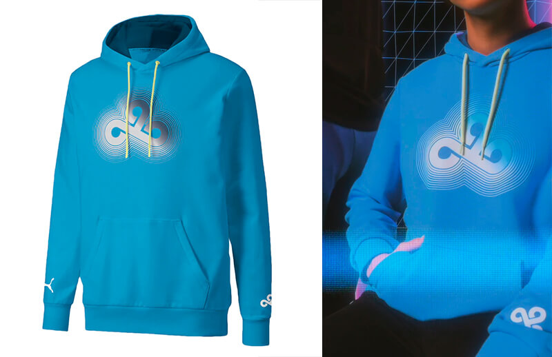 C9 x PUMA 2022 Spring blue Hyper Logo Hoodie © Cloud9 store