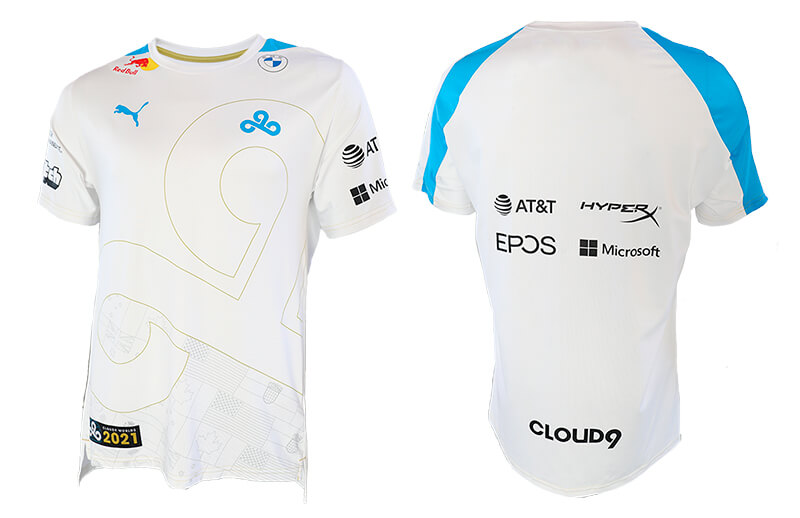 C9 x PUMA Worlds 2021 E7 Jersey front and back © C9 store
