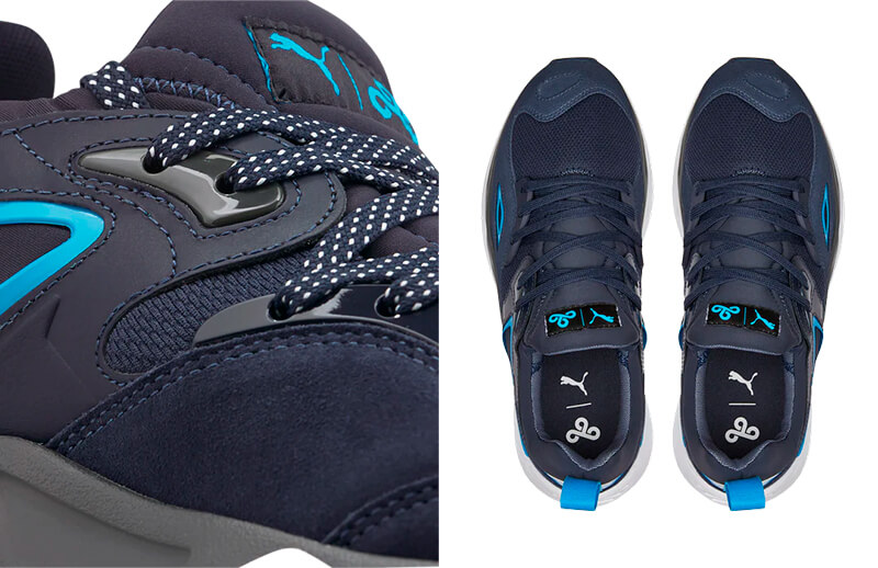 Cloud9 x PUMA new TRC Blaze Blue Sneakers Details © C9 store