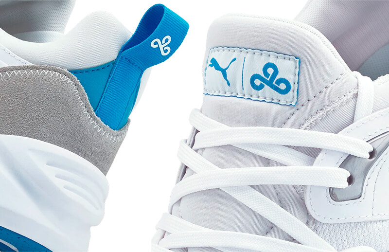Cloud9 x PUMA new TRC Blaze White Sneakers Details © C9 store