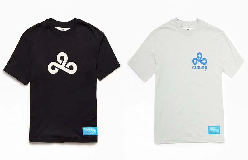 Cloud9 x PacSun Exclusive black and white T-shirts © C9 shop