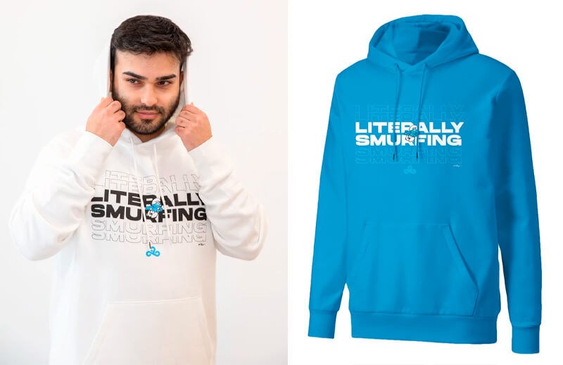 Cloud9 x The Smurfs literally smurfing Hoodie © C9 store