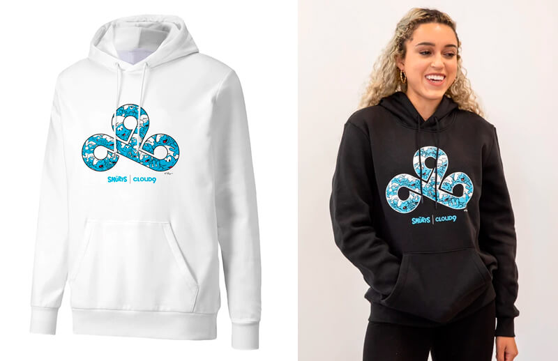 Cloud9 x The Smurfs logo Hoodie © C9 store