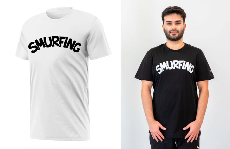 Cloud9 x The Smurfs smurfing letters T-shirt © C9 store