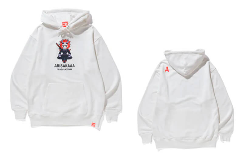 Crazy Raccoon's Arisaka white Hoodie © Crazy Raccoon store