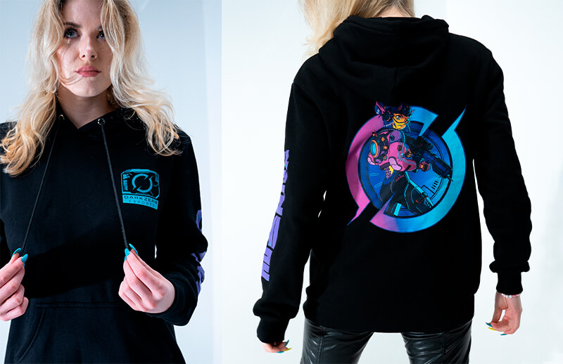 DarkZero x Raven Seoul Runner Hoodie front and back © Raven store