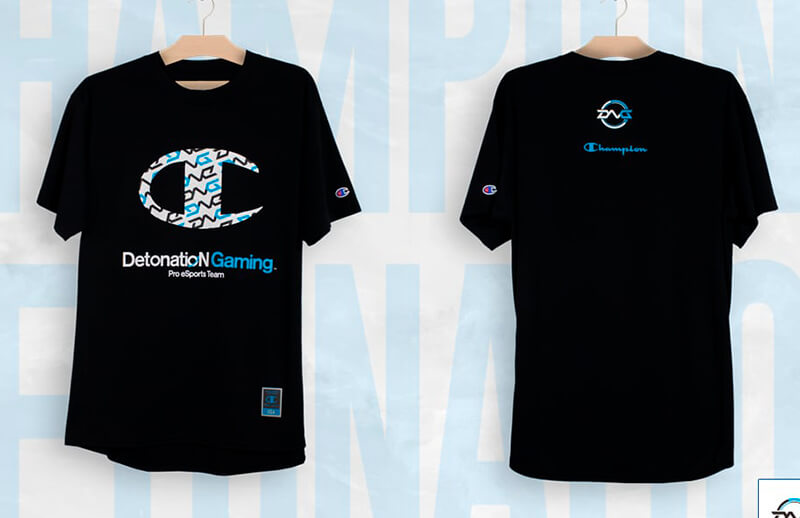 DetonatioN Gaming x Champion practice black T-shirt © DNG store