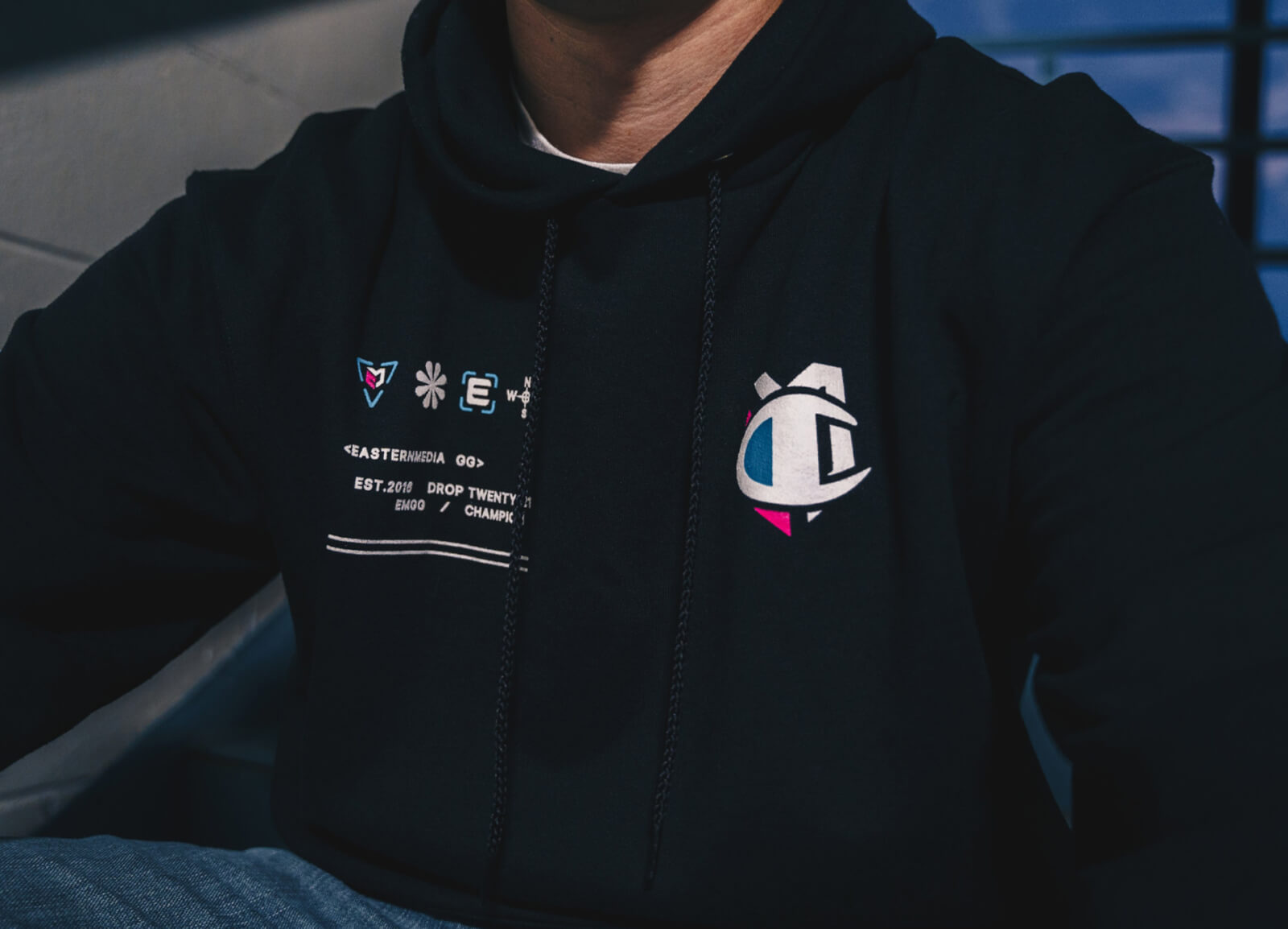 EMGG x Champion hoodie © EasterMediaGG shop