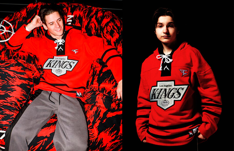 FaZe Clan x LA Kings red Hoodie © FaZe shop