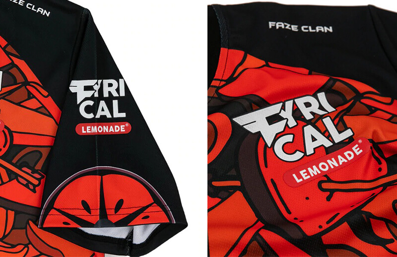 FaZe Clan x Lyrical Lemonade Jersey details © FaZe Clan shop