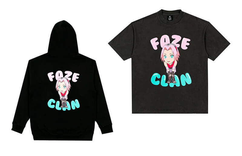 FaZe x Naruto Shippuden: Chibi Sakura T-shirt and Hoodie © FaZe Clan shop