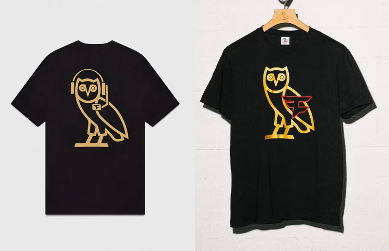 FaZe Clan x OVO Owl and Gamer T-shirt © October's Very Own store