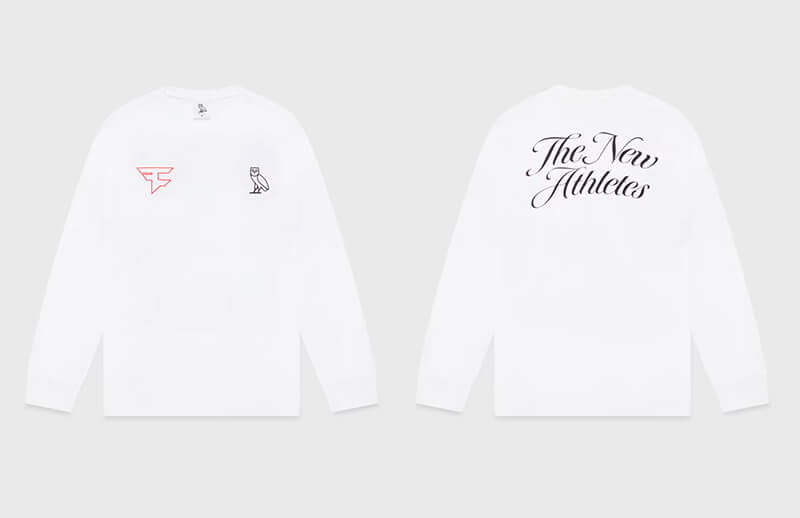 FaZe Clan x OVO white long sleeve T-shirt © October's Very Own store