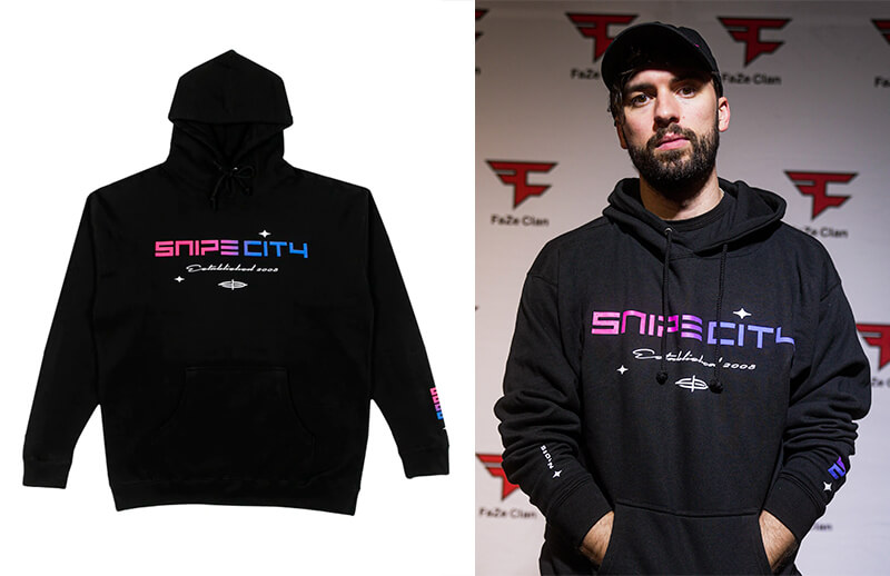 FaZe Clan x Snip3down Snipe City black Hoodie © FaZe Clan shop