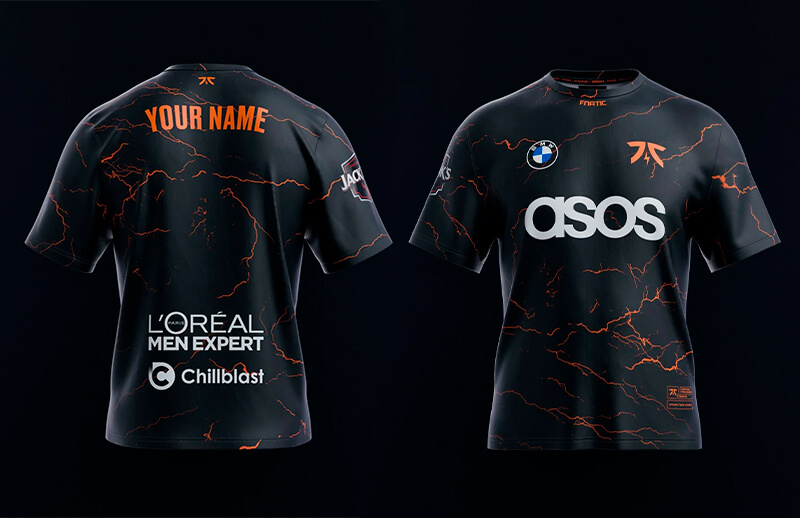 Fnatic Worlds 2022 Player Jersey - Back and Front © FNATIC shop