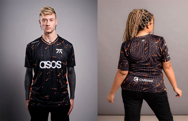 Fnatic new 2023 Season player Jersey back and front © Fnatic shop