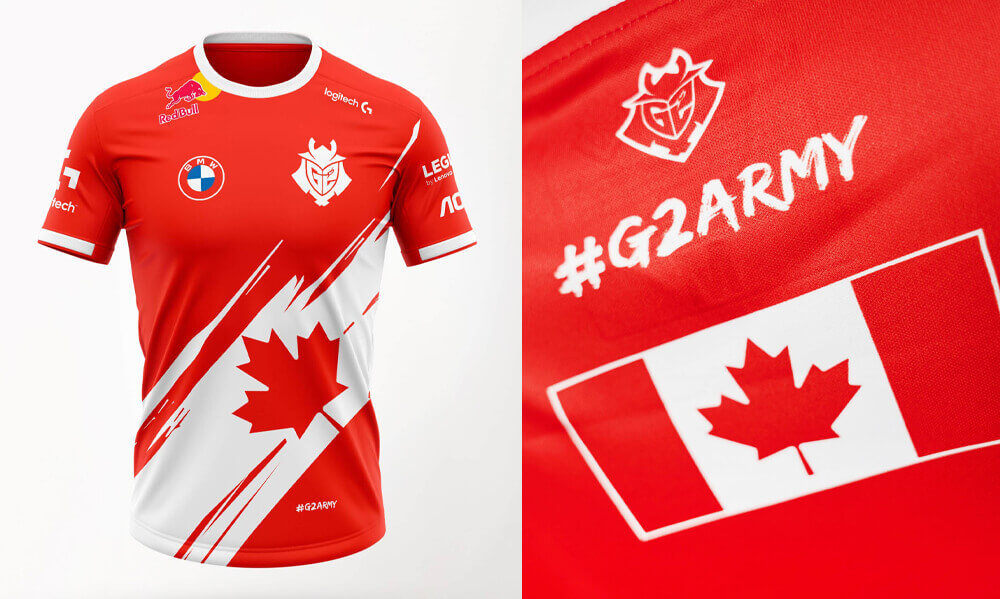 Canada 2021 national jersey © G2 Esports shop
