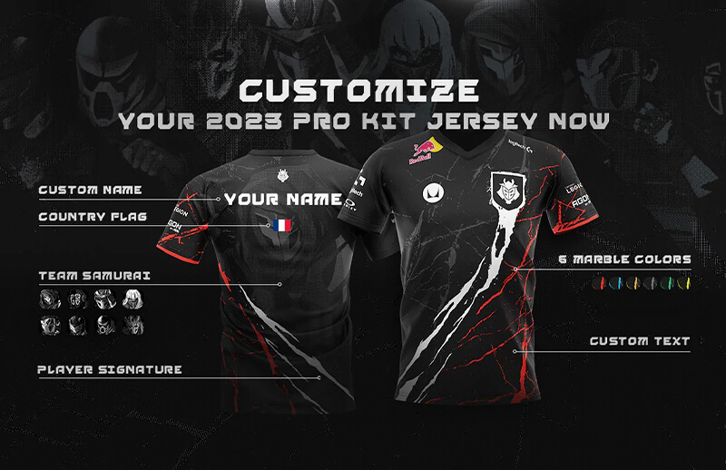 G2 Esports 2023 Pro Custom player kits © G2 Esports shop