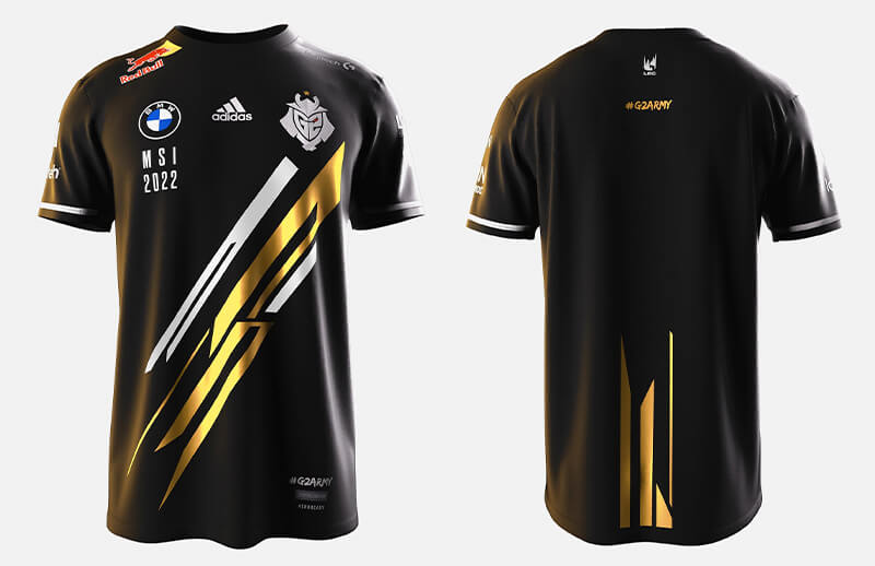 G2 Esports x Adidas MSI 2022 Jersey back and front © G2 Esports shop