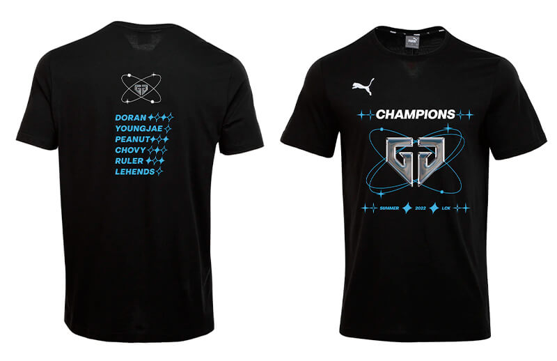 Gen.G LCK Summer 2022 Champions T-Shirt - Back and Front © GenG shop