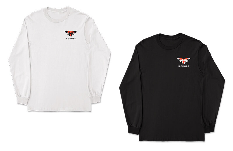 Heroic x We Are Nations black and white long sleeve T-shirts © Heroic shop