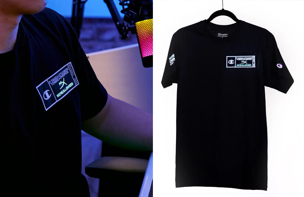 Glow limited collection T-shirt © HyperX x Champion USA