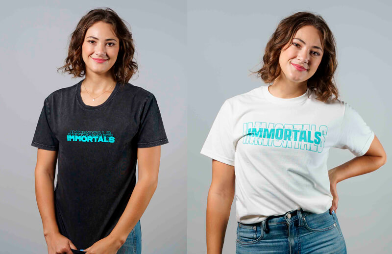 Immortals Essentials black and white T-shirts © Immortals store