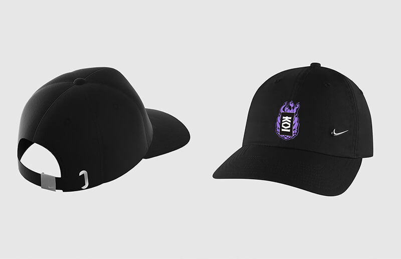 KOI x Nike metal black Cap © KOI shop