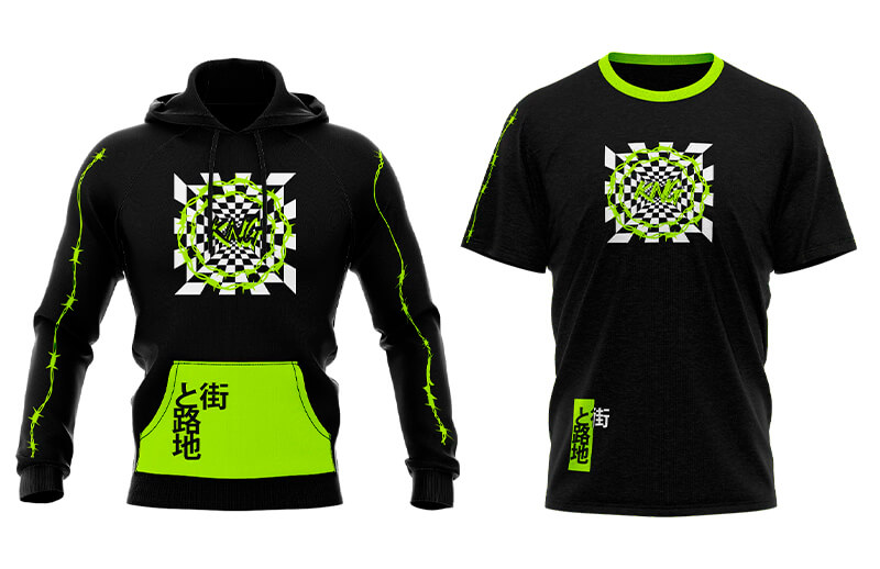 Kungarna Wired Black and Green T-shirt and Hoodie © Kungarna store