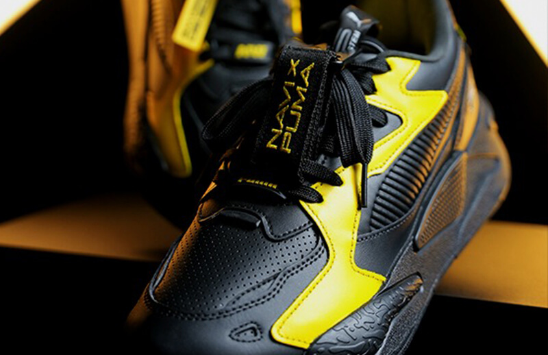 NAVI x PUMA Black and Yellow Sneakers drop © NAVI shop