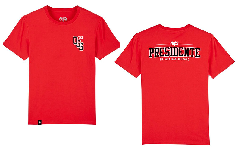 OG's Winter 2022 PRESIDENTE red T-shirt © OG's Brand store