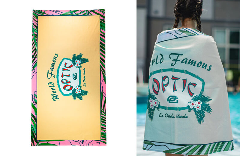 OpTic 2022 Summer Sink or Swim Yellow and Blue Towels © OpTic Gaming shop