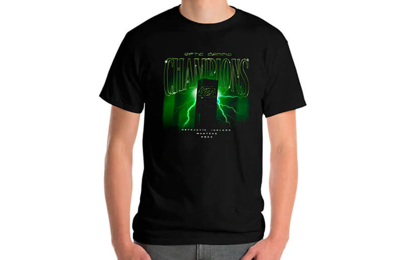 OpTic Gaming Valorant Masters Champions T-shirt model © OpTic Gaming shop