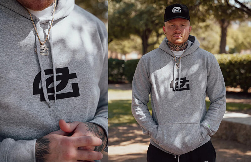 OpTic Green Label Fall Grey Hoodie © OpTic Gaming shop