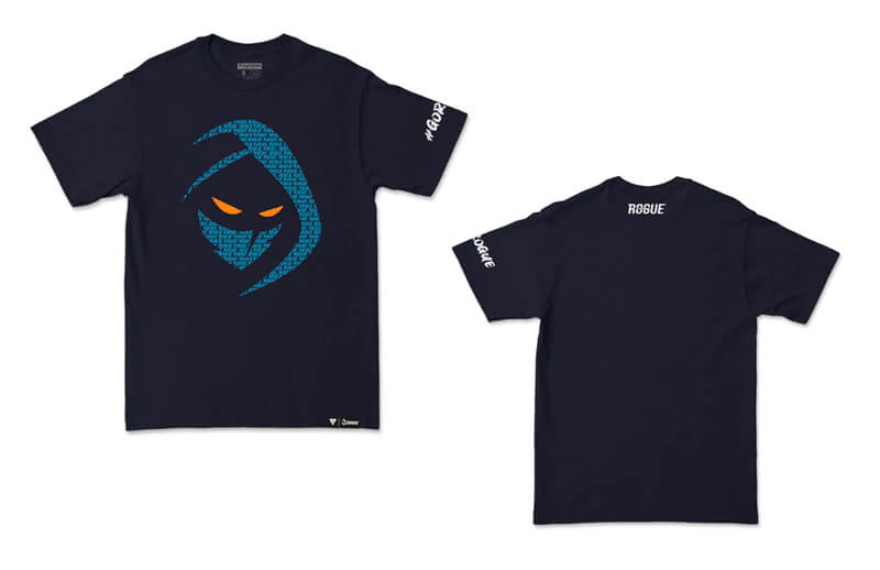 Rogue Defy Expectations Fill Logo navy blue T-shirt © Rogue shop