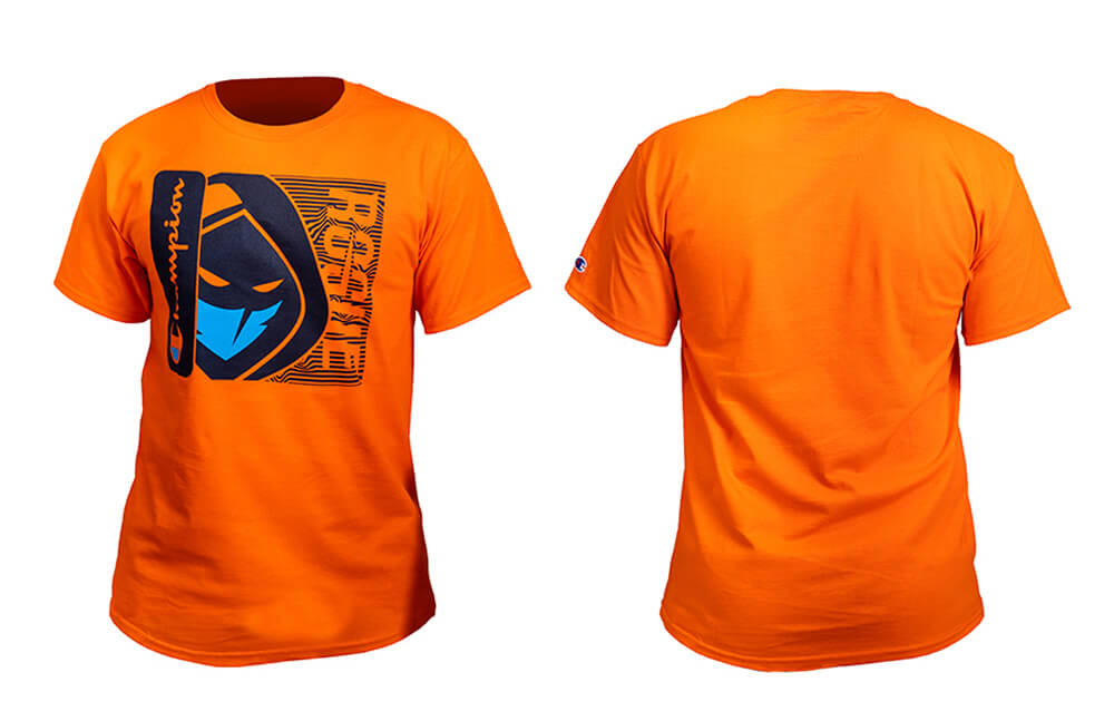 Rogue x Champion orange T-shirt © Rogue shop