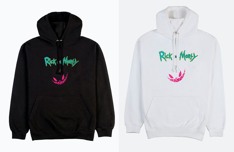 Rubius Mad Kat x Rick & Morty Classic black and white Hoodies © Mad Kat store