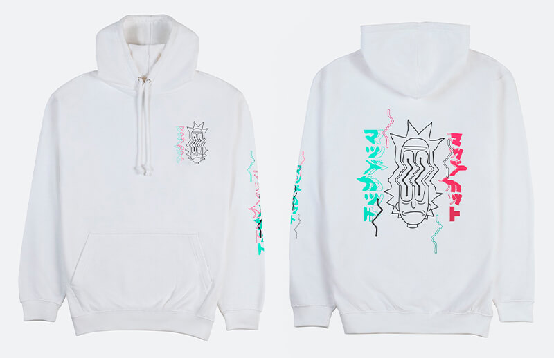 Rubius Mad Kat x Rick & Morty Paranormal white Hoodie © Mad Kat store