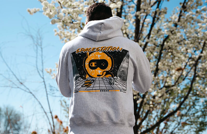 SSG x Champion Limited Edition Hoodie back © SpaceStation Gaming shop
