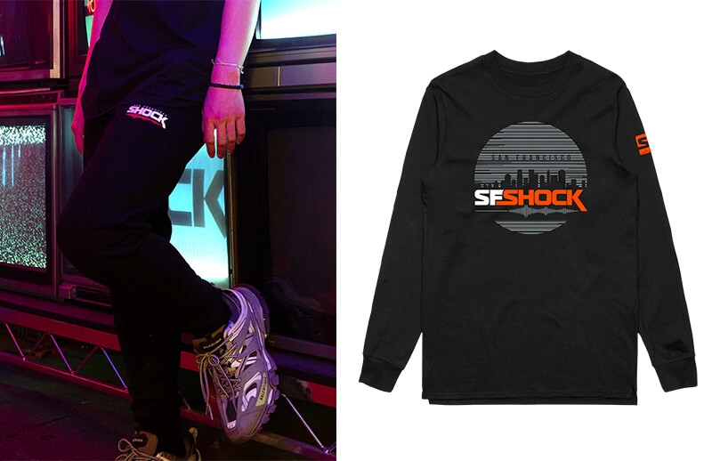 San Francisco Shock Blackout Joggers and long-sleeve T-shirt © SFShock store